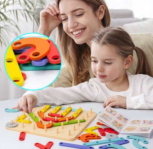 Montessori Wooden Pegboard – Fine Motor Skills Educational Toy for Toddlers